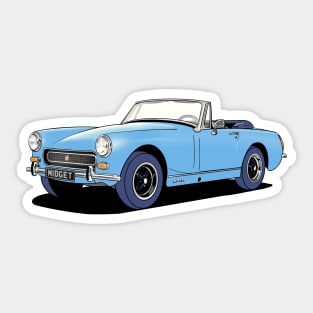 Classic MG Midget sports car in blue Sticker